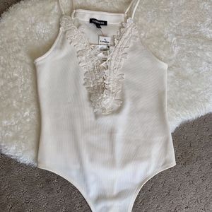 Express White Lace Bodysuit